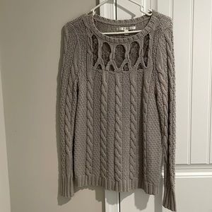 LC gray sweater with Lacey design - size s